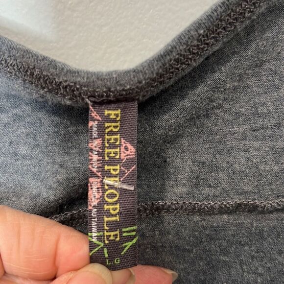 Free People Long Sleeve Shirt Gray Patchwork Size Large - Picture 3 of 5